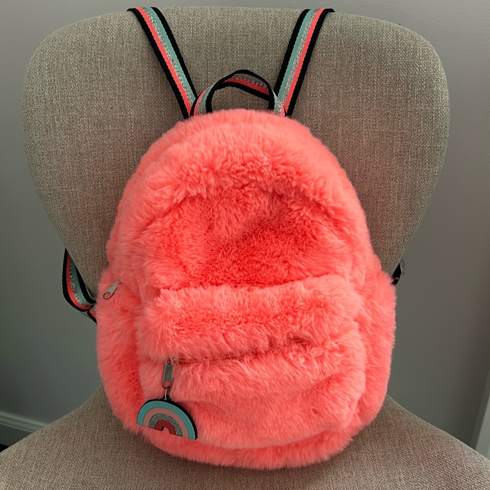 Claire’s fuzzy furry backpack